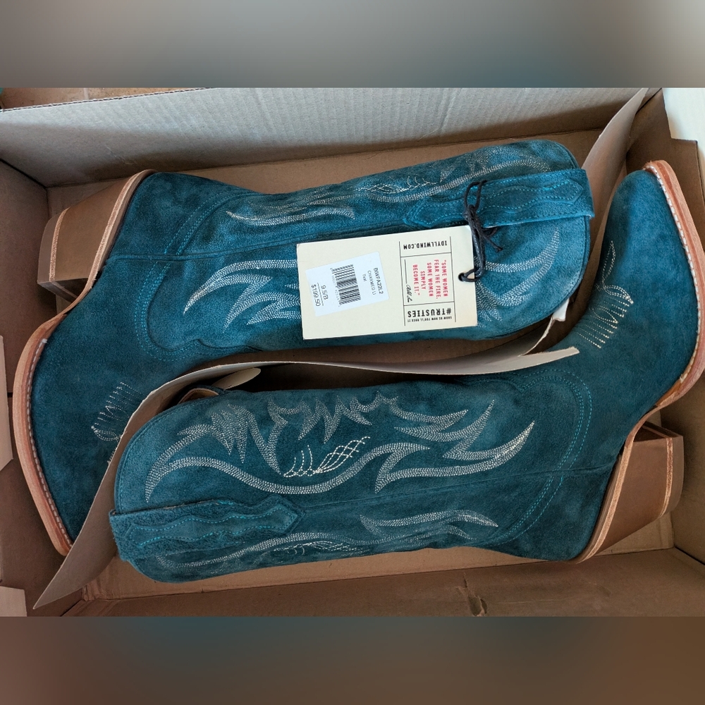 Idyllwind By Miranda Lambert - Teal Suede Western Boots - Size 9.5 B - NWT